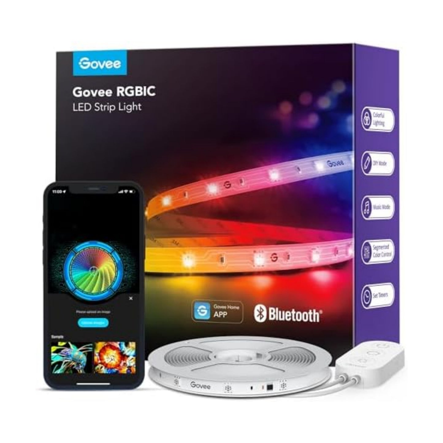 Govee 16.4ft RGBIC LED Strip Lights, LED Lights for Bedroom, APP Control