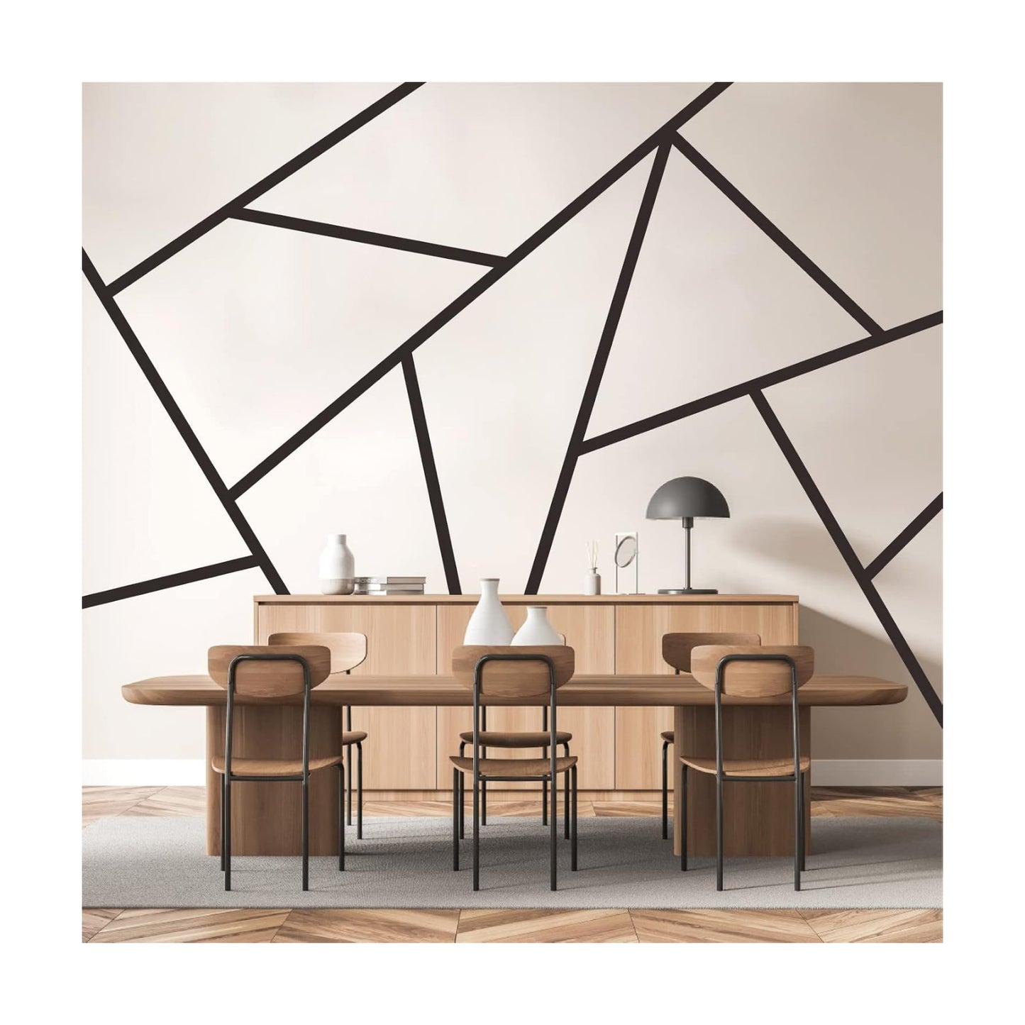 Striped Wall Decals Geometric Line Wall Decal Vinyl Walls Decals Modern Walls Stickers / Black