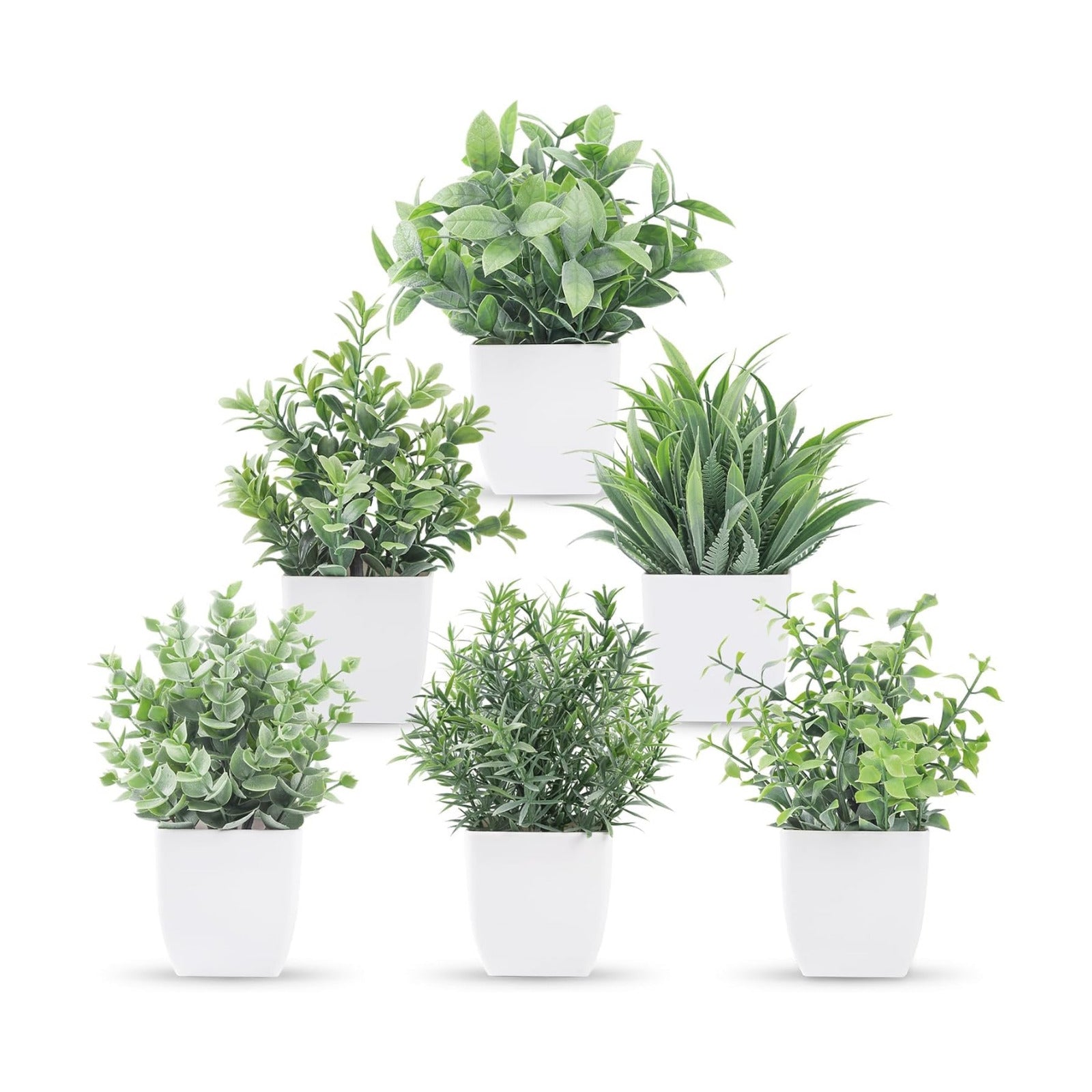 Fake Plants Small Artificial Plants Faux Plants Indoor / Grey / Set of 6