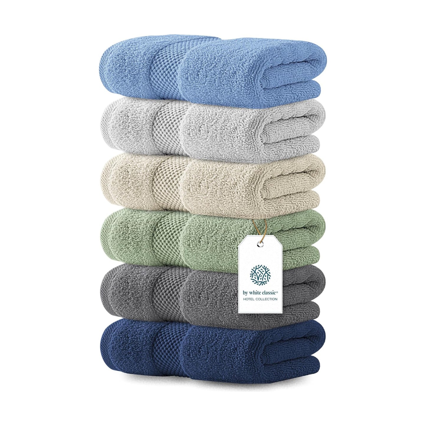 White Classic Luxury Multicolor Hand Towels - Soft 100% Turkish Cotton | Highly Absorbent Hotel spa Bathroom Towel