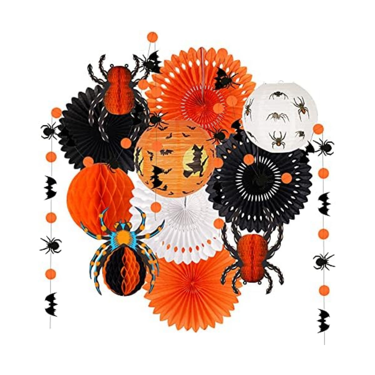 Halloween Party Decorations Hanging Spider Bat Paper Lanterns