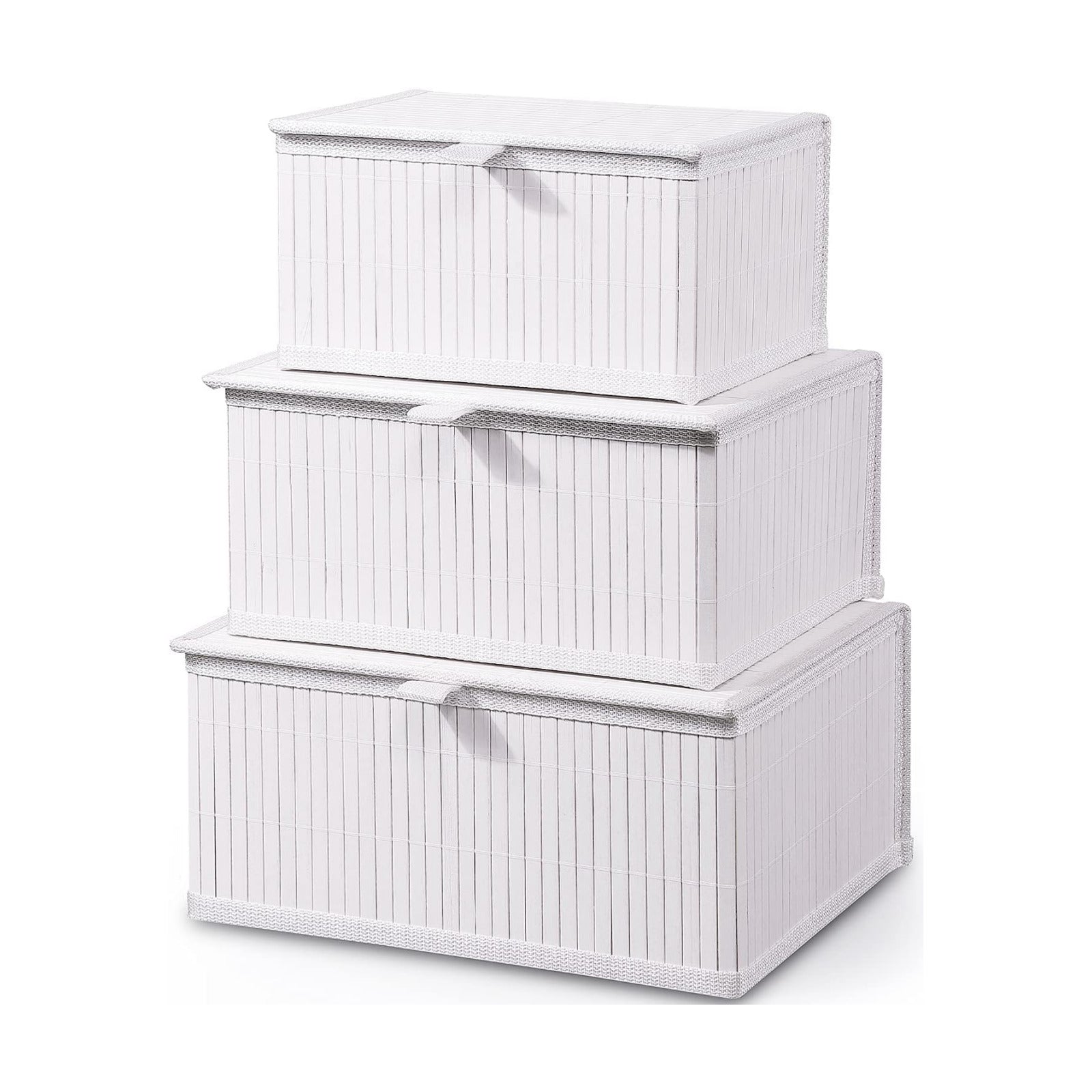 Woven Lined Storage Basket / Pure White / Set of 3