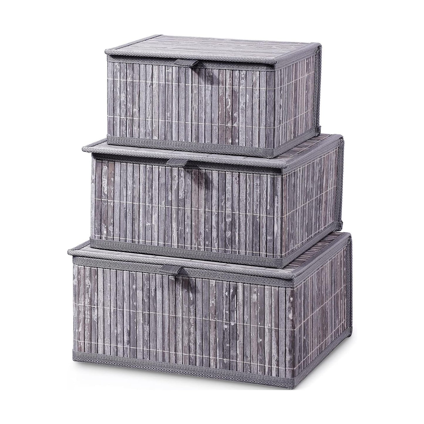 Woven Lined Storage Basket / Gray Marble / Set of 3