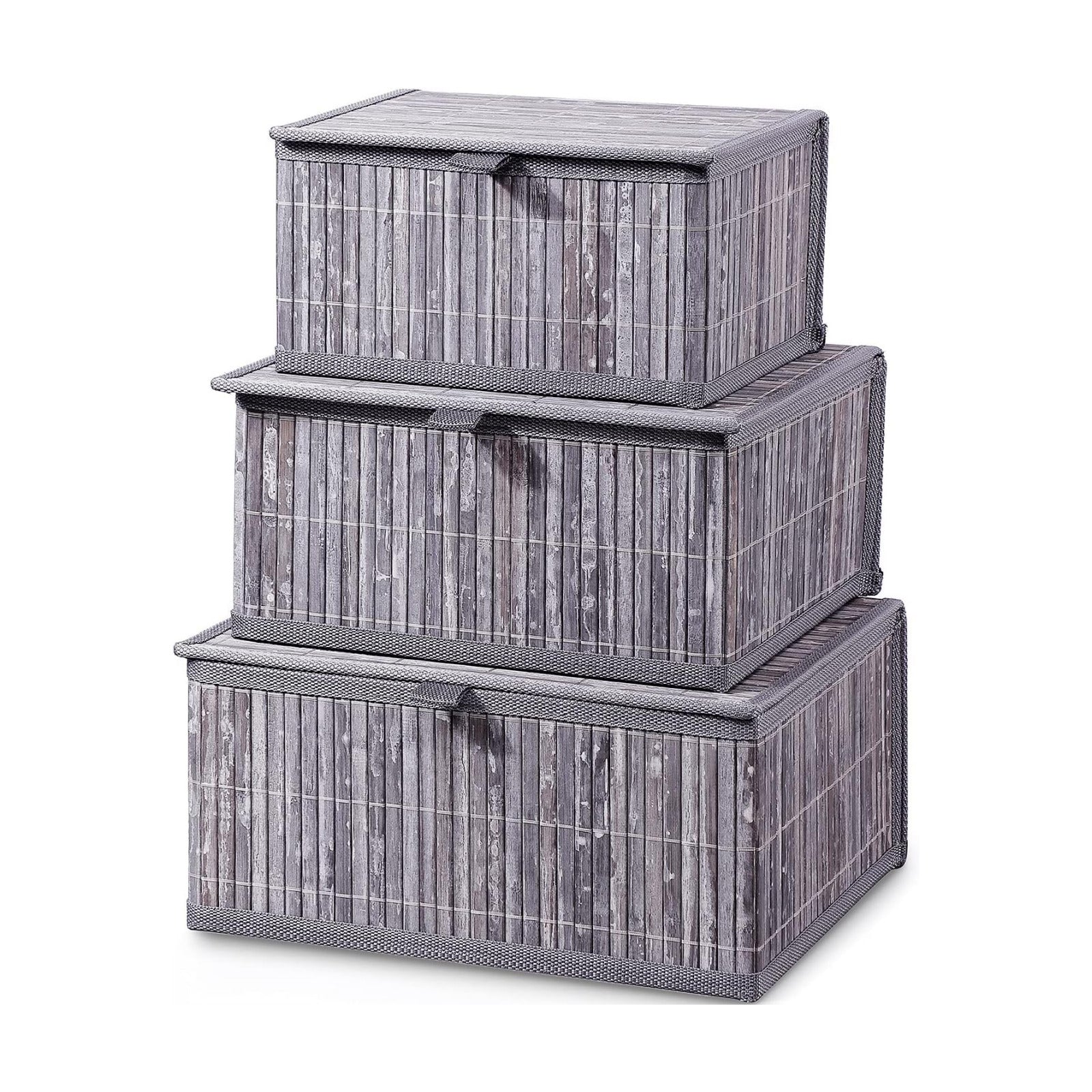 Woven Lined Storage Basket / Gray Marble / Set of 3