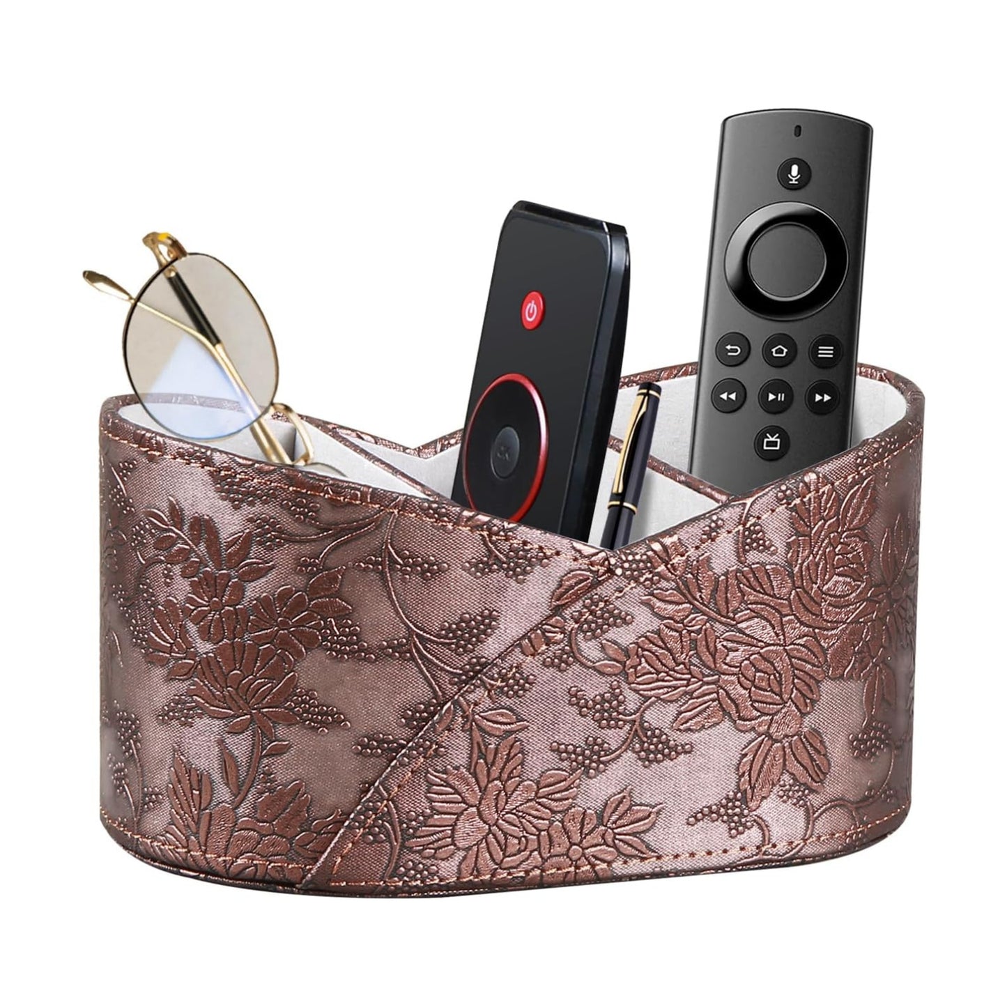 PU Leather TV Remote Control Holder / Remotes Holder / Antique Embroidery