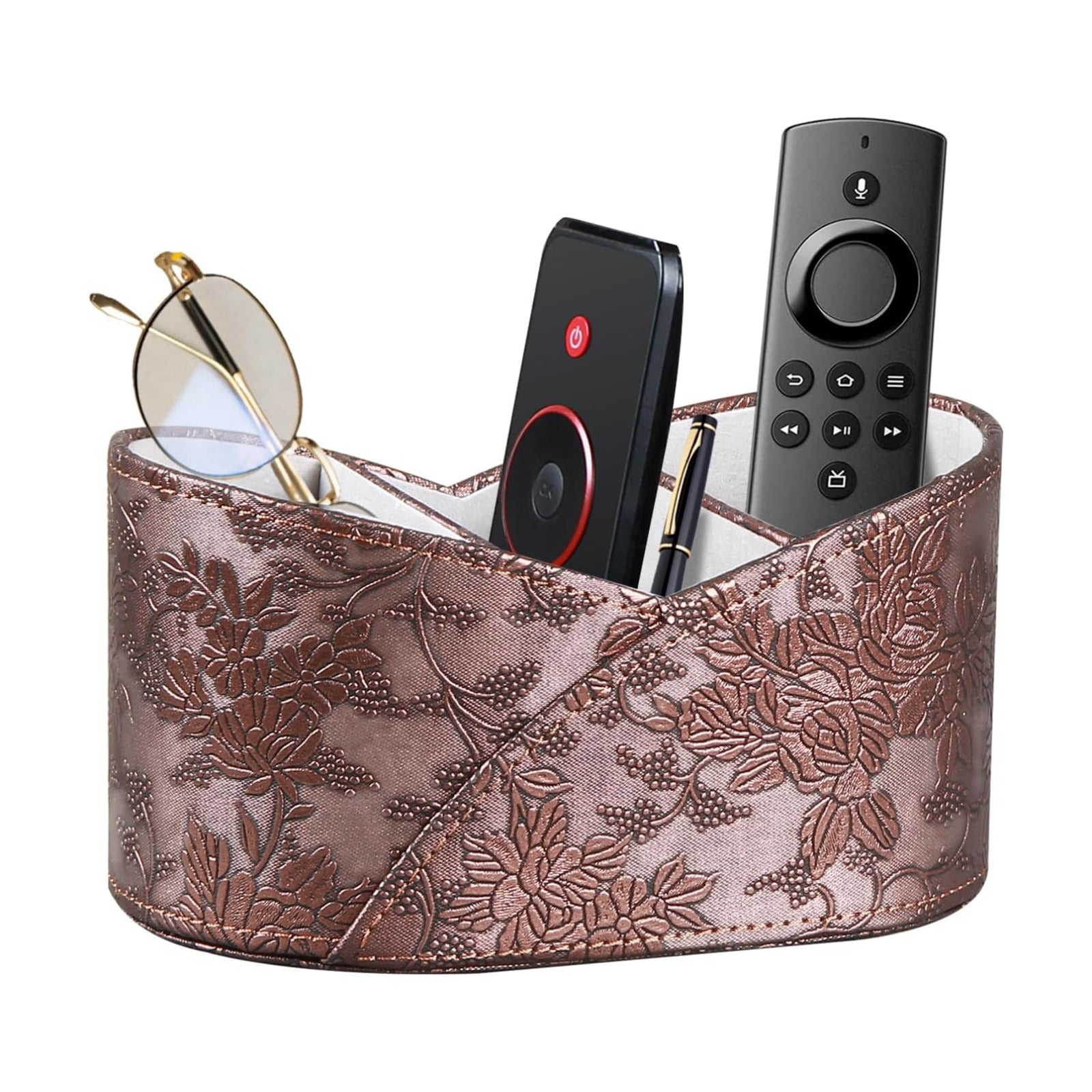 PU Leather TV Remote Control Holder / Remotes Holder / Antique Embroidery
