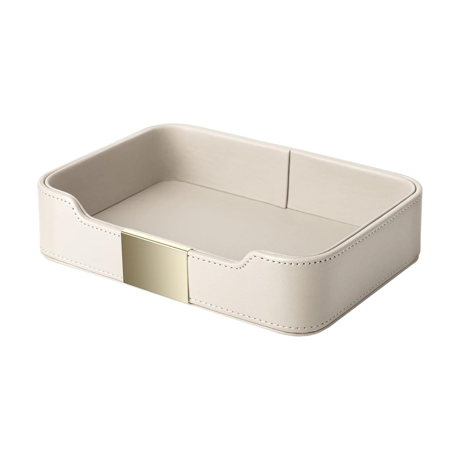 Leather Tray Organizer Valet Tray Key Tray for Entryway Table Desktop Storage / 9 x 6.2 x 2.2 / Grey