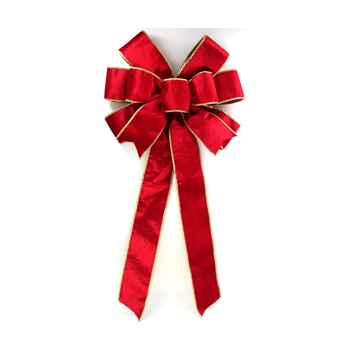 Red Velvet Christmas Bows with Gift Box, Gold Wired Red Bows for Wreath Floral, Christmas Tree Topper, Outside Bowknot Red Bow for Car Wall Garden Yard Front Door