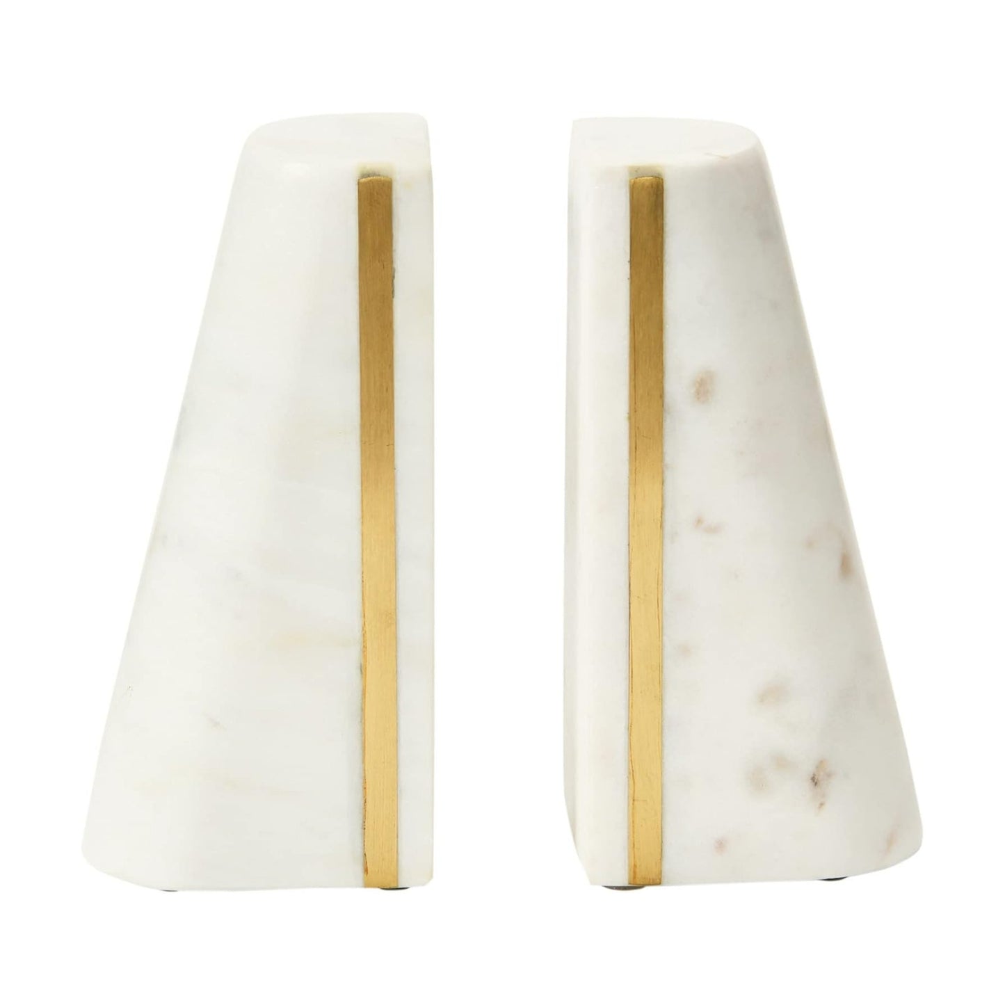 Geometric Marble Bookends / White