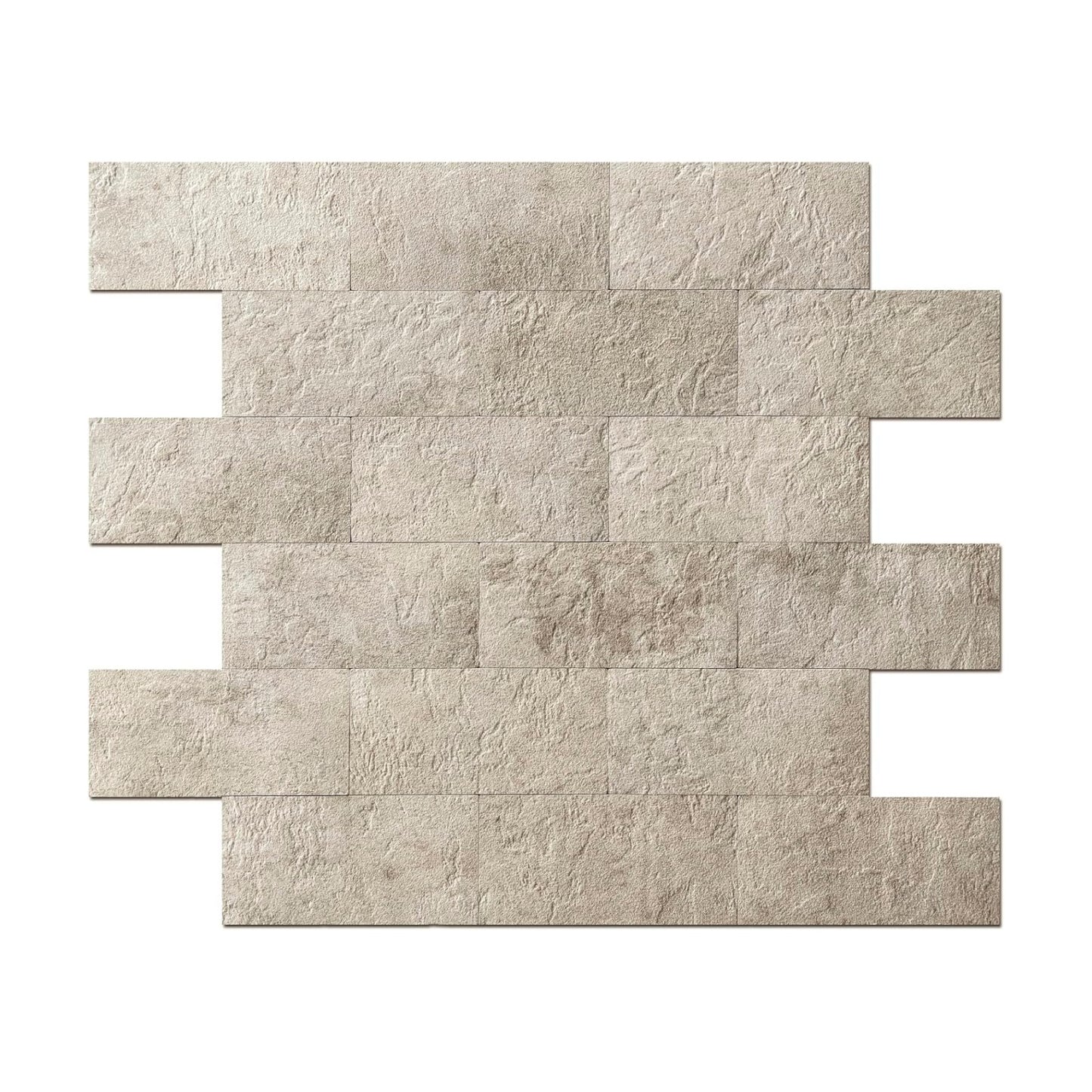 Stick on Stone Tile / Stone Beige / 11.3 x 13.5 / Set of 10