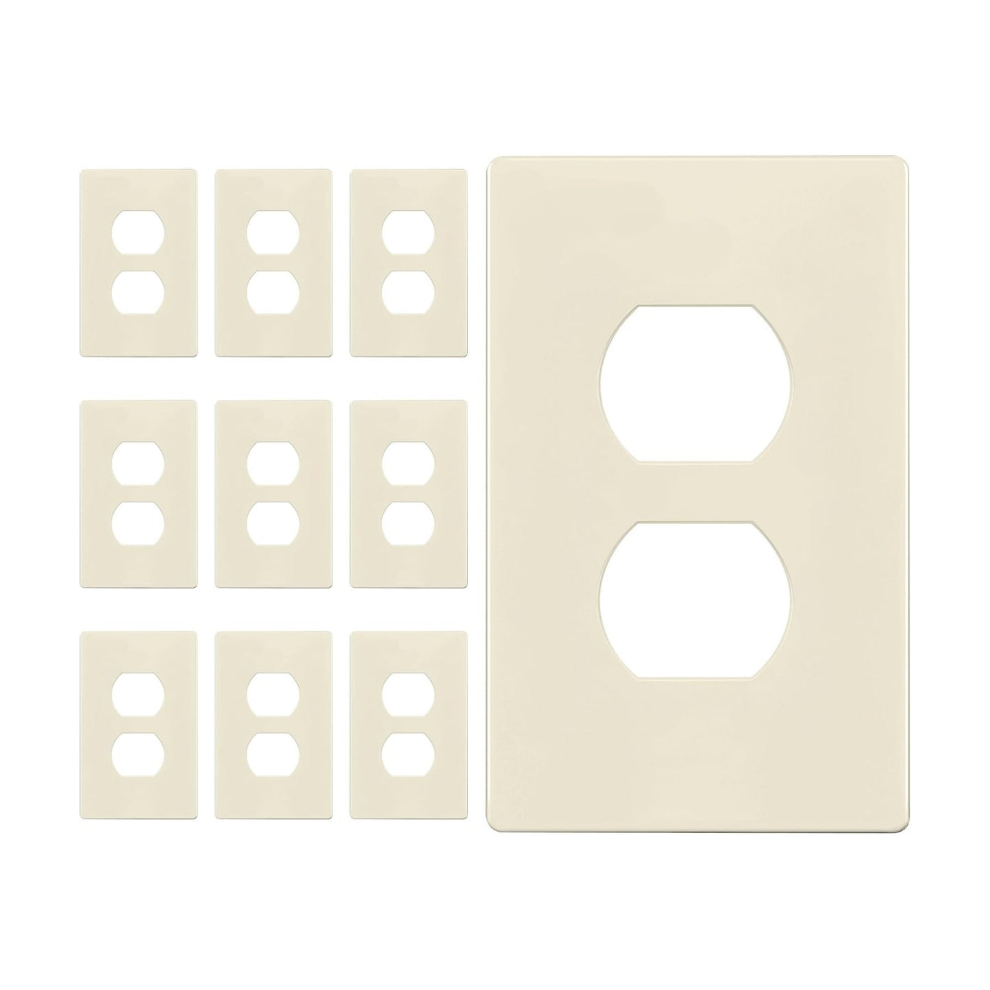 ENERLITES Duplex Outlet Receptacle Cover, Screwless Wall Plate, Standard Size, 1-Gang 4.68" x 2.93", Unbreakable