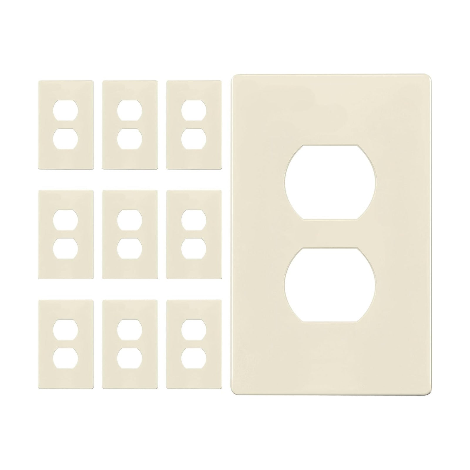 ENERLITES Duplex Outlet Receptacle Cover, Screwless Wall Plate, Standard Size, 1-Gang 4.68" x 2.93", Unbreakable