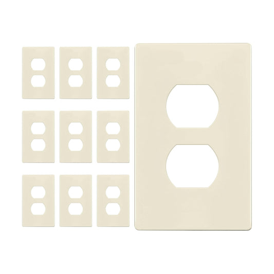 ENERLITES Duplex Outlet Receptacle Cover, Screwless Wall Plate, Standard Size, 1-Gang 4.68" x 2.93", Unbreakable