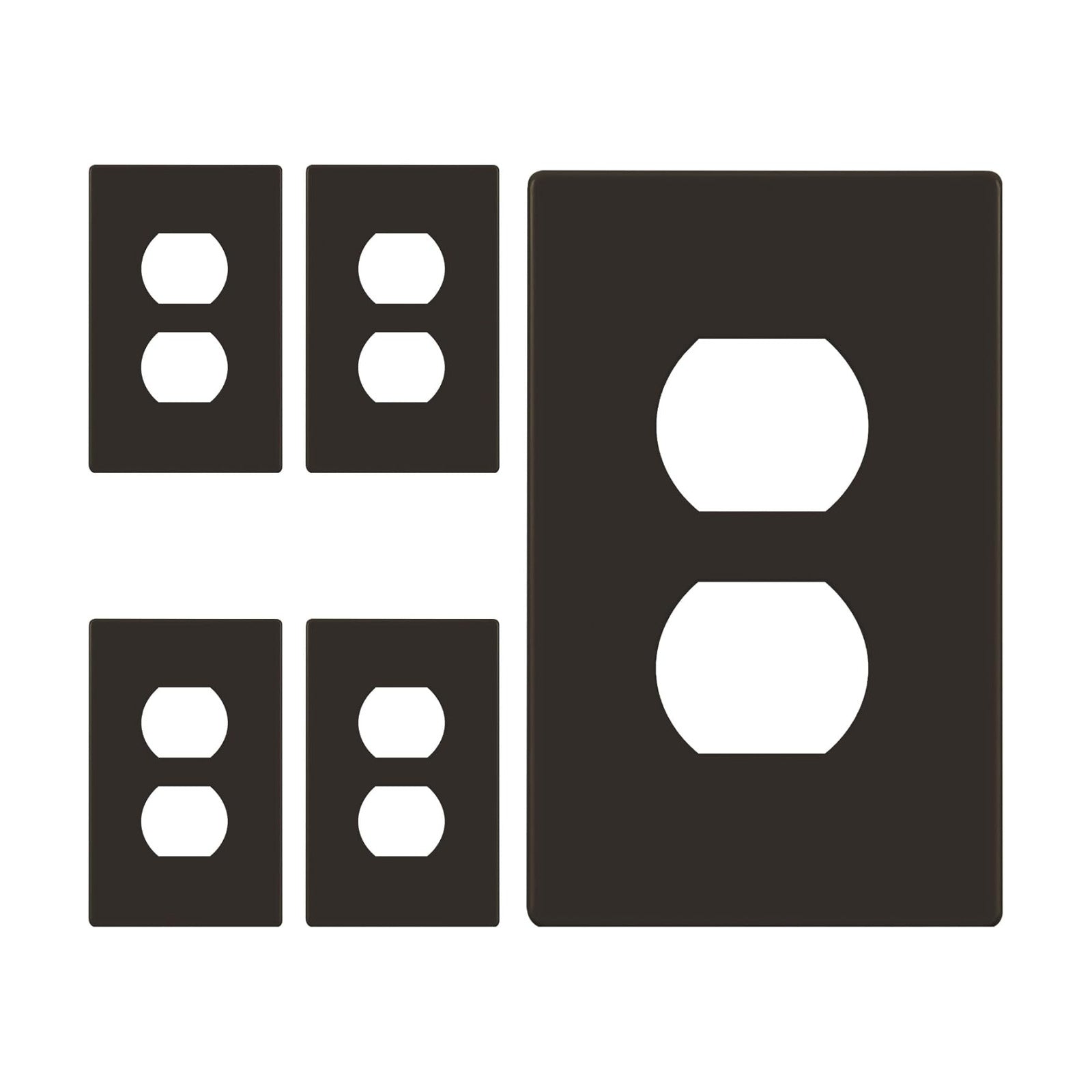ENERLITES SI8821-BR Duplex Outlet Receptacle Cover, Screwless Wall Plate, Standard Size, 1-Gang 4.68" x 2.93"