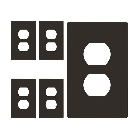 ENERLITES SI8821-BR Duplex Outlet Receptacle Cover, Screwless Wall Plate, Standard Size, 1-Gang 4.68" x 2.93"