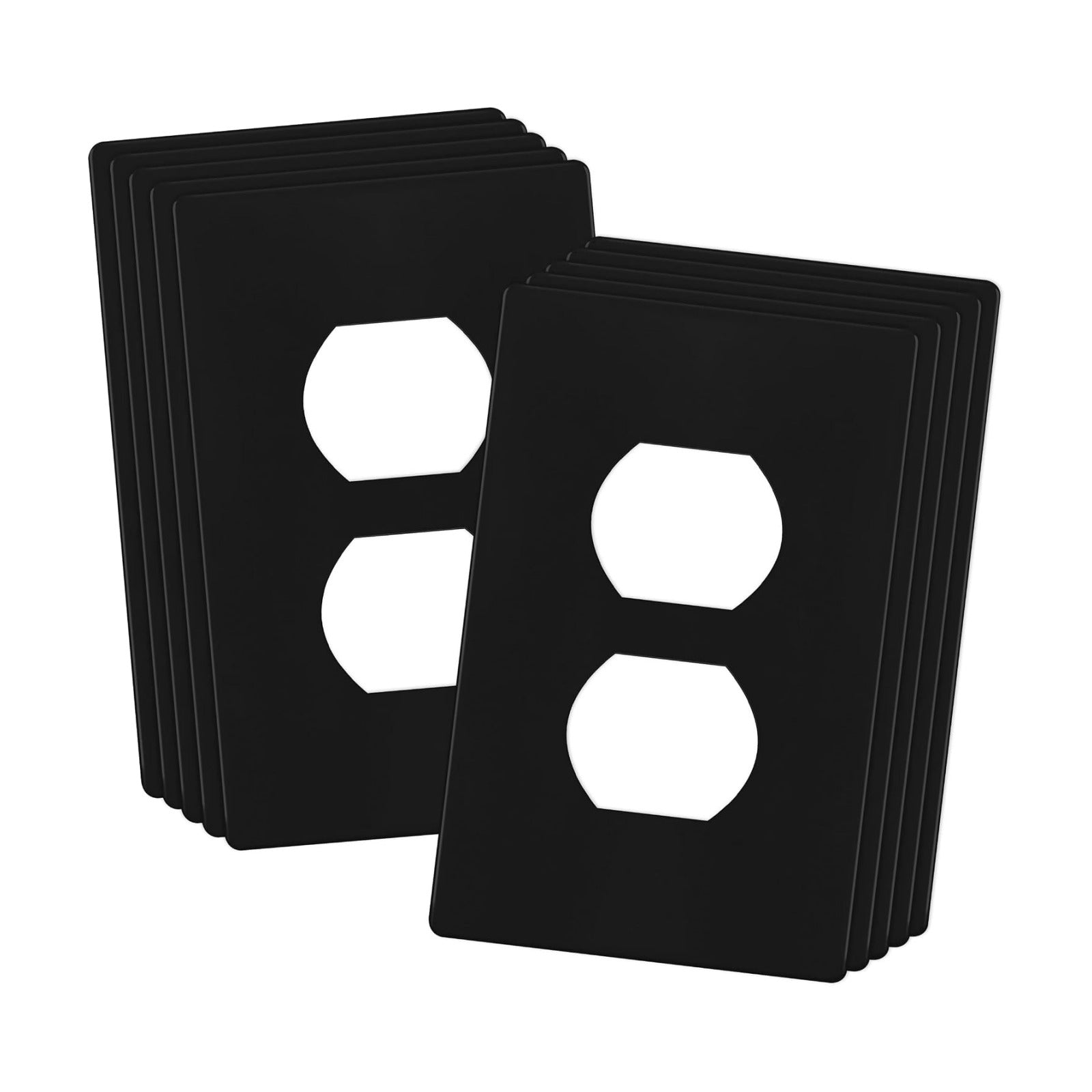 ENERLITES SI8821-BK Duplex Outlet Receptacle Cover, Screwless Wall Plate, Standard Size, 1-Gang 4.68" x 2.93"