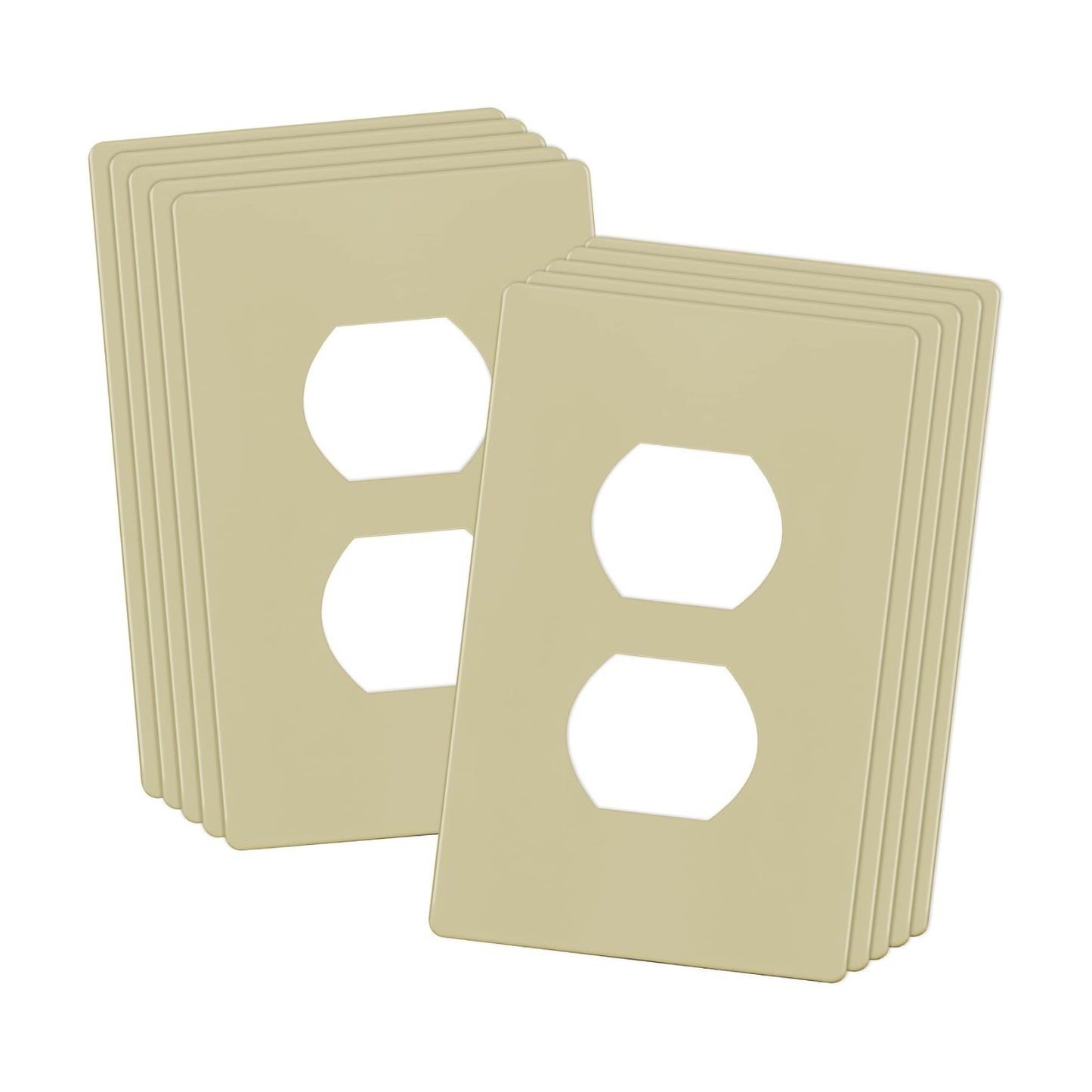 ENERLITES SI8821-I Duplex Outlet Receptacle Cover, Screwless Wall Plate, Standard Size, 1-Gang 4.68" x 2.93"