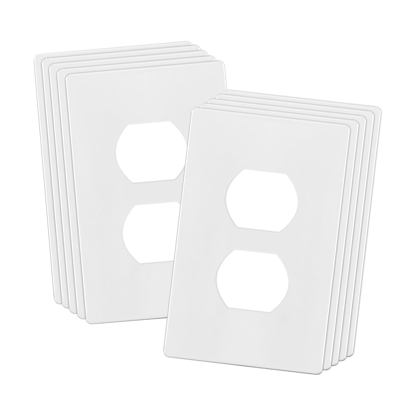 ENERLITES Screwless Duplex Wall Plate Covers, Child Safe Receptacle Outlet Covers, Size 1-Gang 4.68"x 2.93",Unbreakable