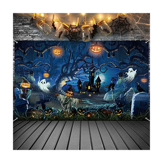Irenare Halloween Decoration Backdrop Spooky Forest Scary Cemetery Horror