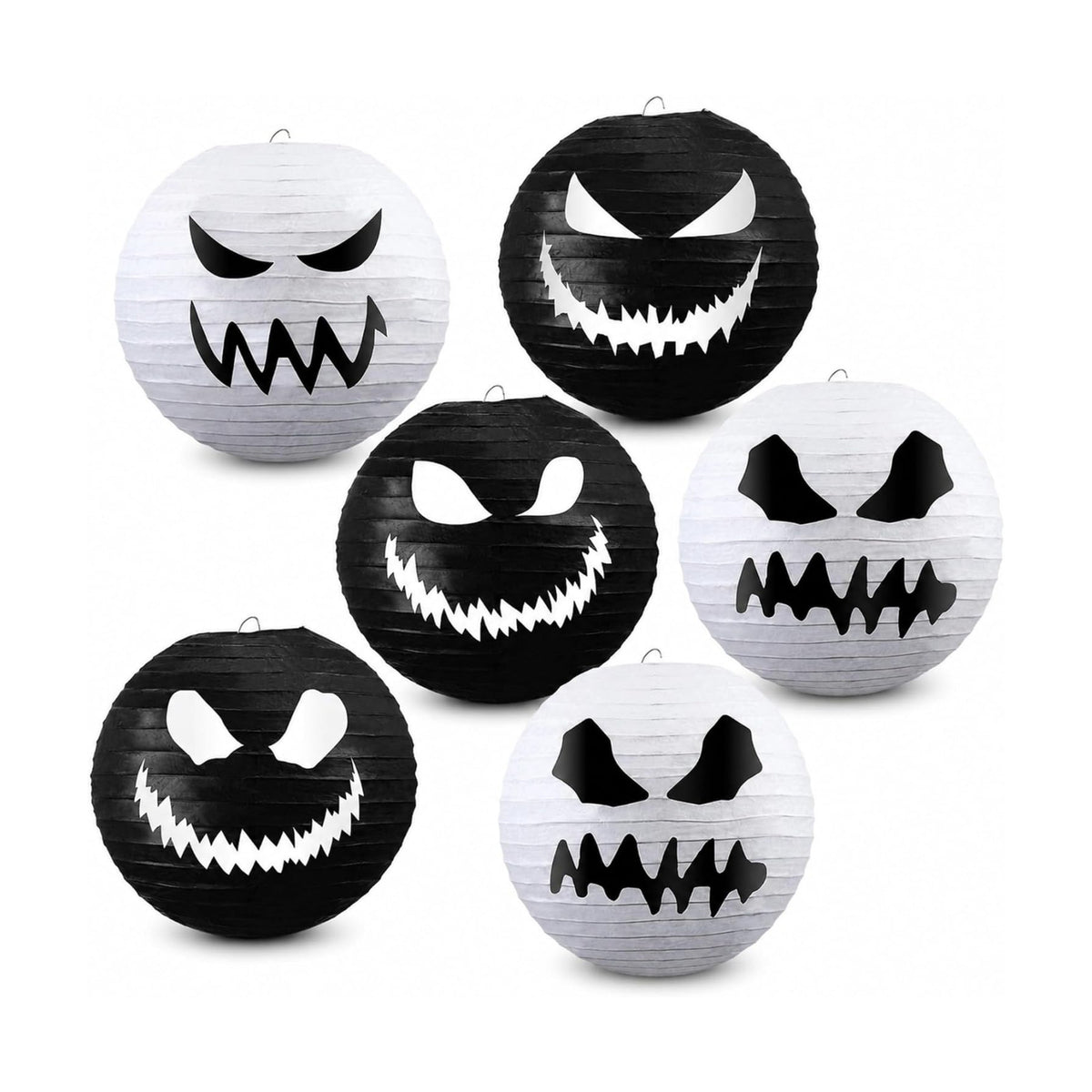 Mudder 6 Pcs Halloween Paper Lanterns for Hanging Decorations