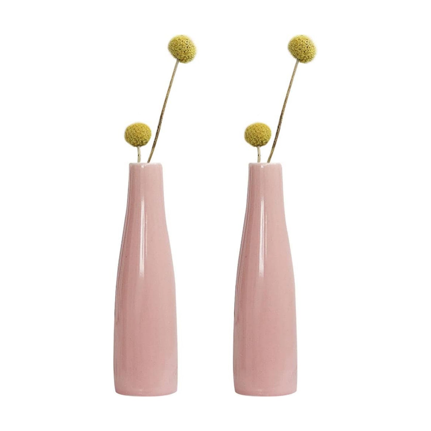 Small Ceramic Vase Flower Bud Vases Modern Minimalist Vase Mini Table Floral Vase / Pink / Set of 2