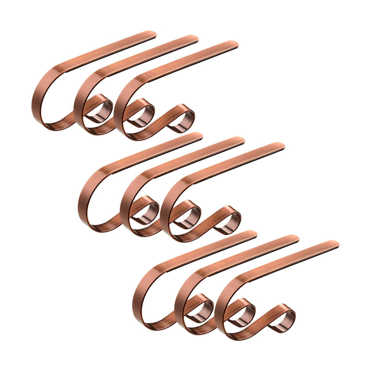 9 Pcs Christmas Stocking Holders Metal Mantel Stocking Hangers Adjustable Hanging Grip Stockings Clip Set (9, Antique Red)