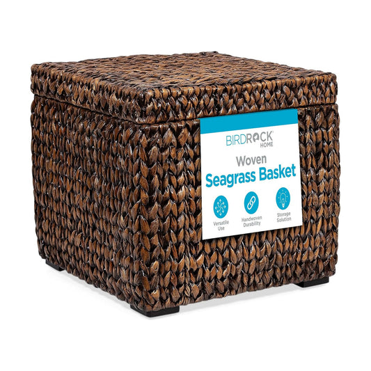 Large Hand Woven Floor Container for Blankets Pillows / Brown Wash