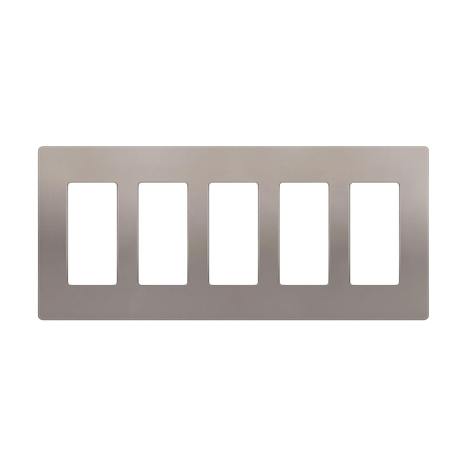 ENERLITES 5-Gang Nickel Screwless Decorator Switch Outlet Wall Plate Cover