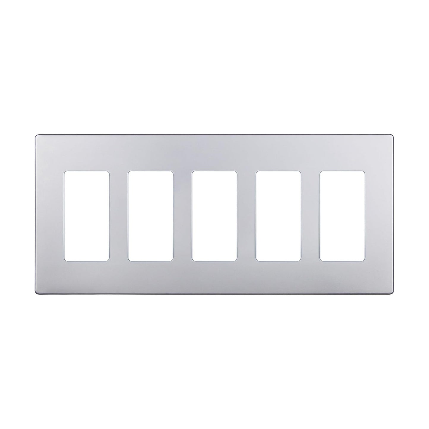ENERLITES 5-Gang Silver Screwless Decorator Switch Outlet Wall Plate Cover