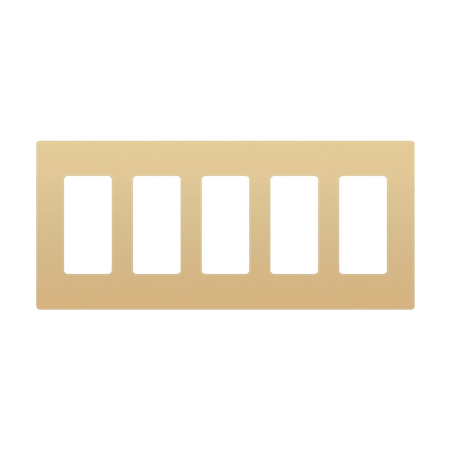 ENERLITES 5-Gang Gold Screwless Decorator Switch Outlet Wall Plate Cover | Size 4.68" x 10.14", 1 Pack Fits light