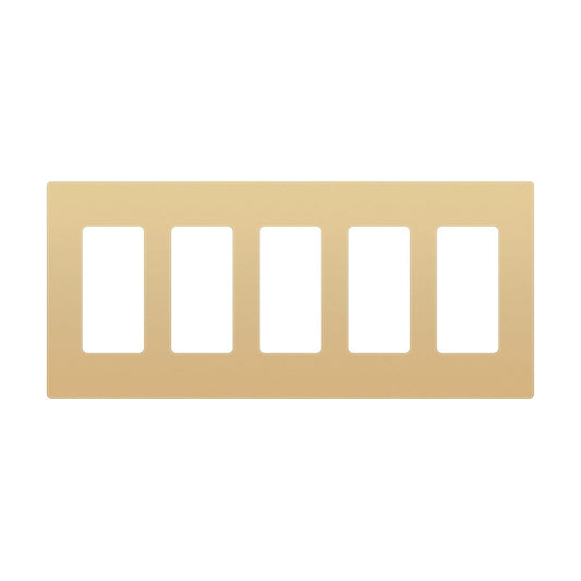 ENERLITES 5-Gang Gold Screwless Decorator Switch Outlet Wall Plate Cover | Size 4.68" x 10.14", 1 Pack Fits light