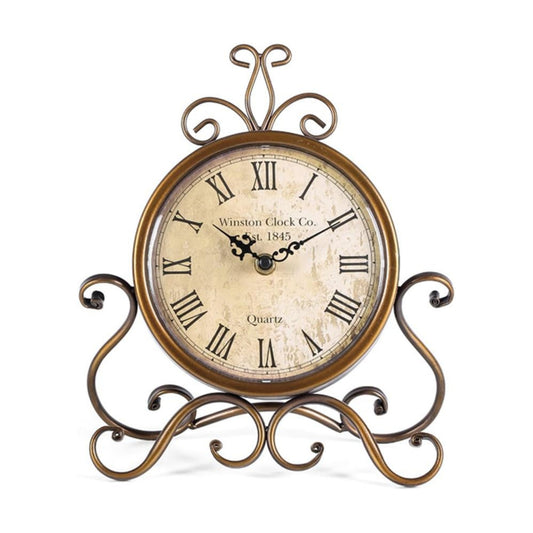 HZDHCLH Vintage Table Clocks for Living Room Bedroom Decor, Silent Decorative Farmhouse Shelf Clock Battery Operated