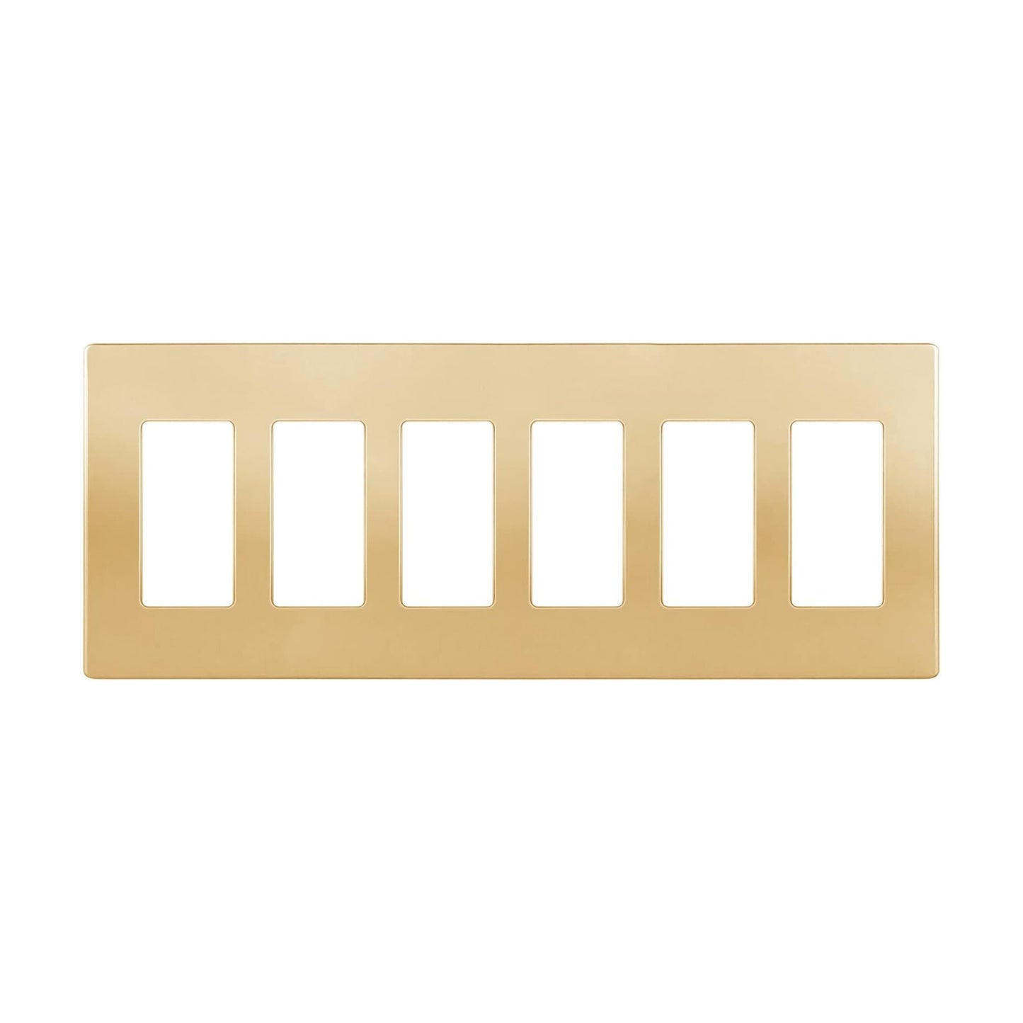 ENERLITES 6-Gang Gold Screwless Decorator Switch Outlet Wall Plate Cover