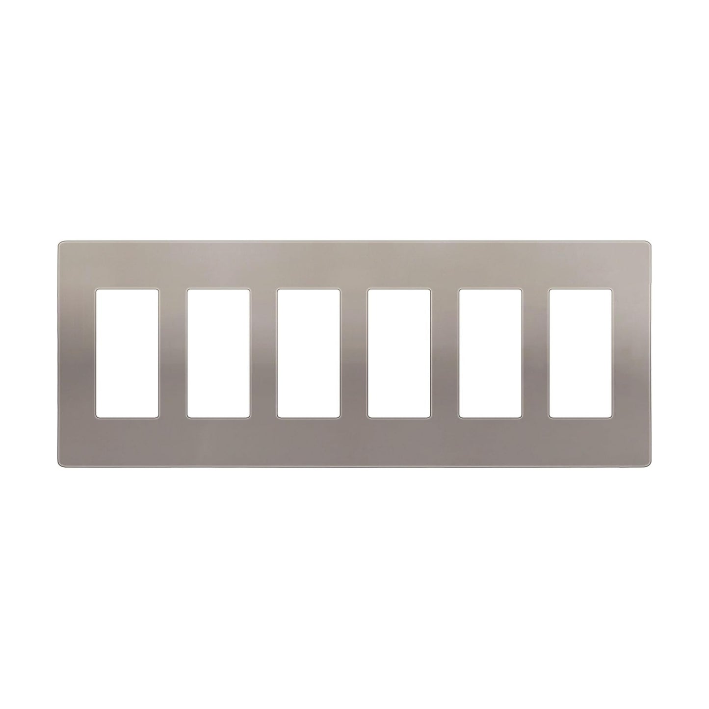 ENERLITES 6-Gang Nickel Screwless Decorator Switch Outlet Wall Plate Cover