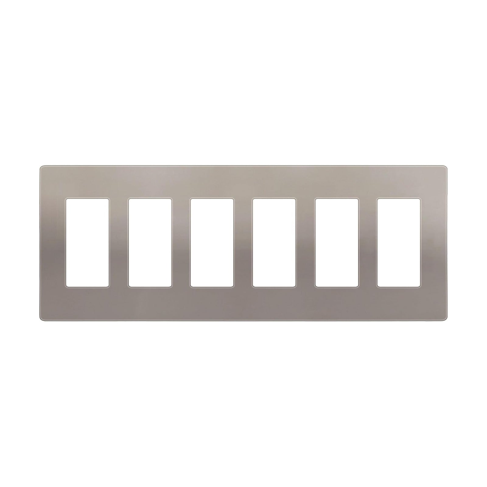 ENERLITES 6-Gang Nickel Screwless Decorator Switch Outlet Wall Plate Cover