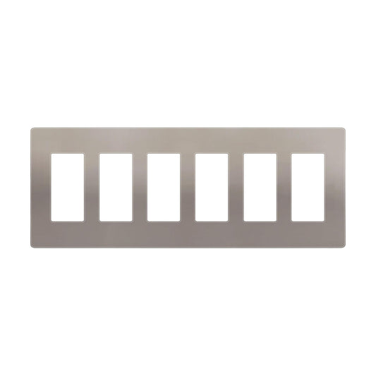 ENERLITES 6-Gang Nickel Screwless Decorator Switch Outlet Wall Plate Cover