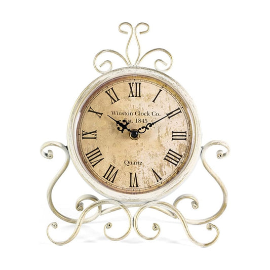 HZDHCLH Vintage Table Clocks for Living Room Bedroom Decor, Silent Decorative Farmhouse Shelf Clock Battery Operated