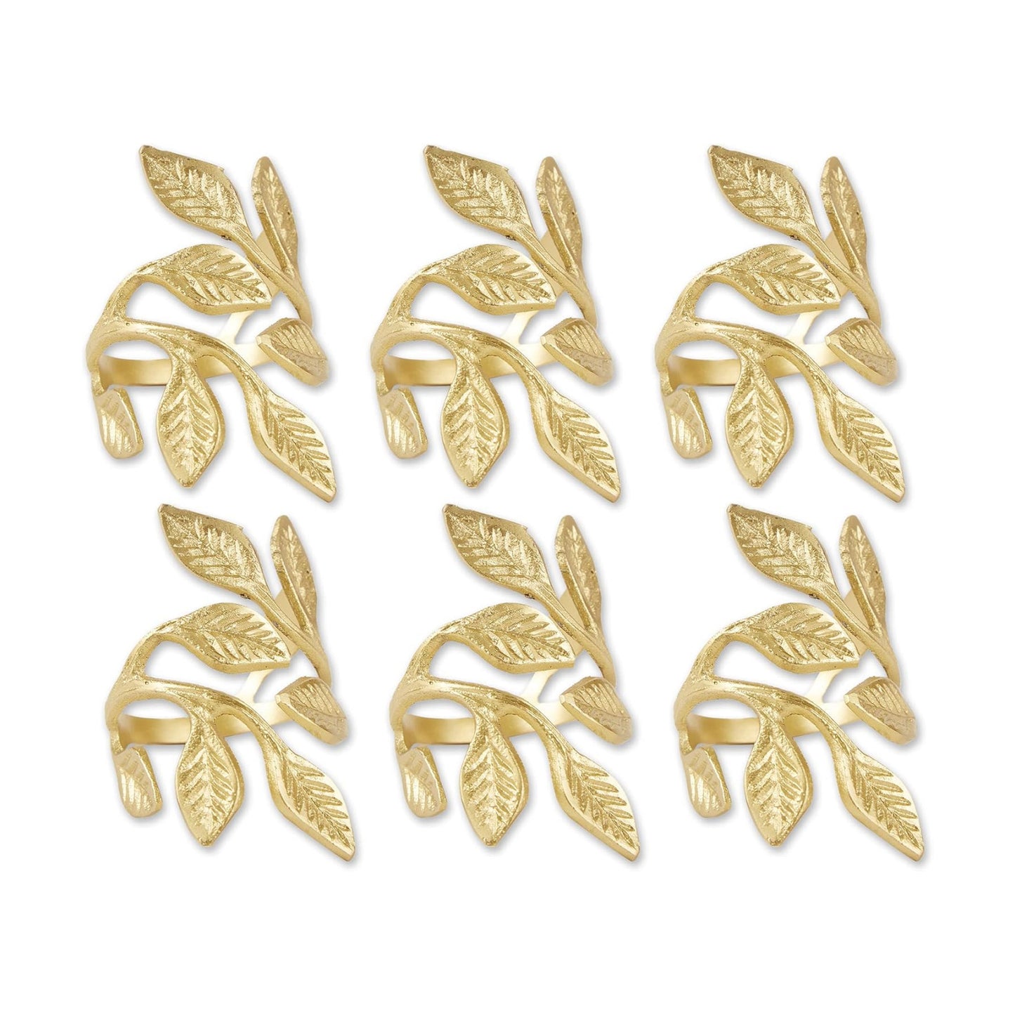 DII Christmas Thanksgiving Holiday Tabletop Décor Collection Decorative Napkin Ring Holder Set, 2.25" Diameter, Gold