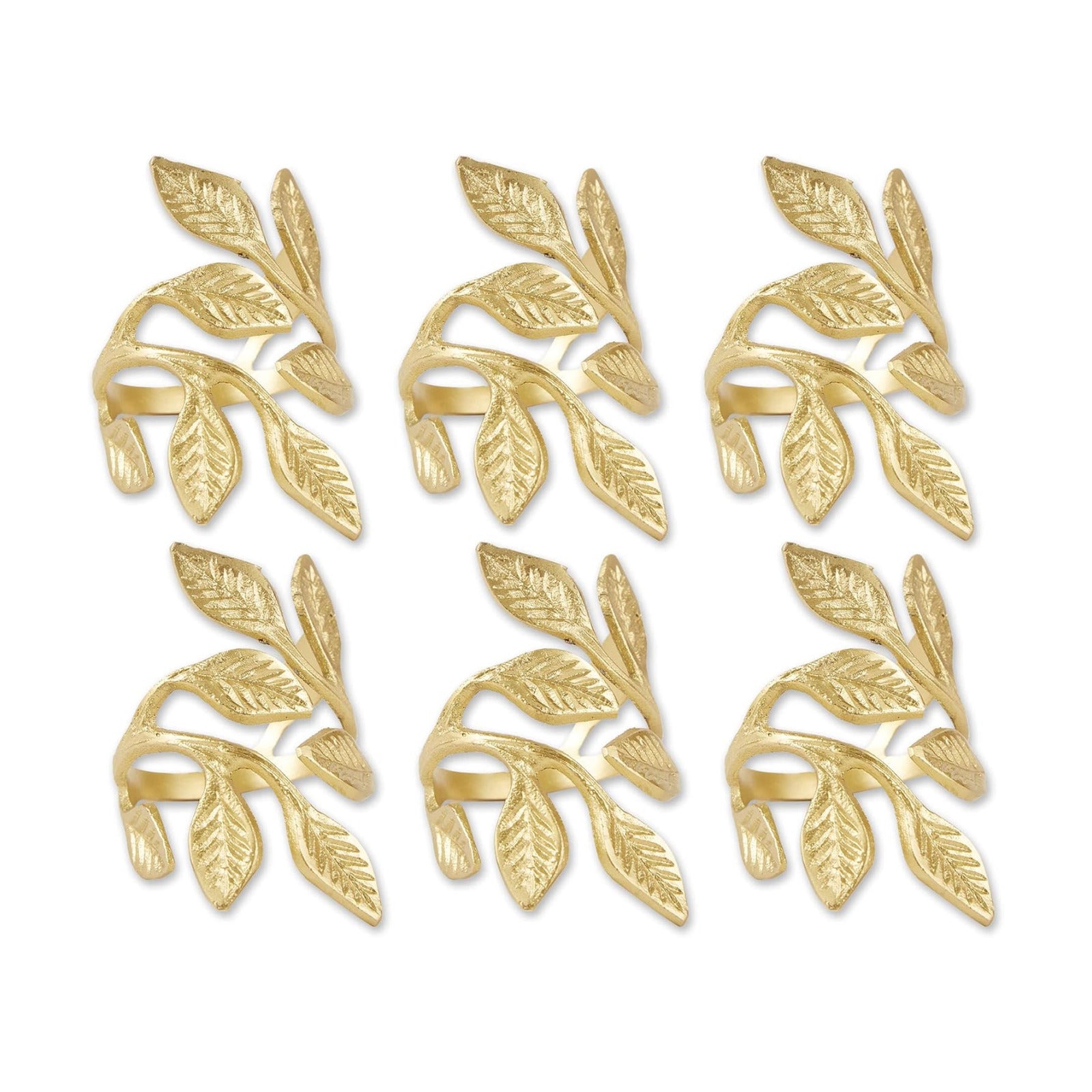 DII Christmas Thanksgiving Holiday Tabletop Décor Collection Decorative Napkin Ring Holder Set, 2.25" Diameter, Gold