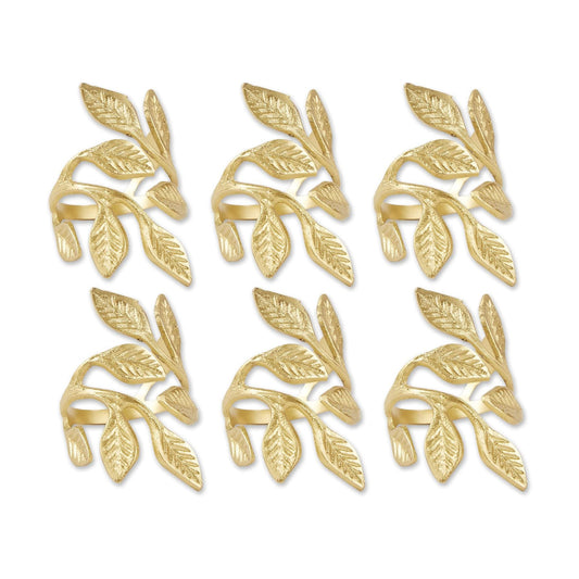 DII Christmas Thanksgiving Holiday Tabletop Décor Collection Decorative Napkin Ring Holder Set, 2.25" Diameter, Gold