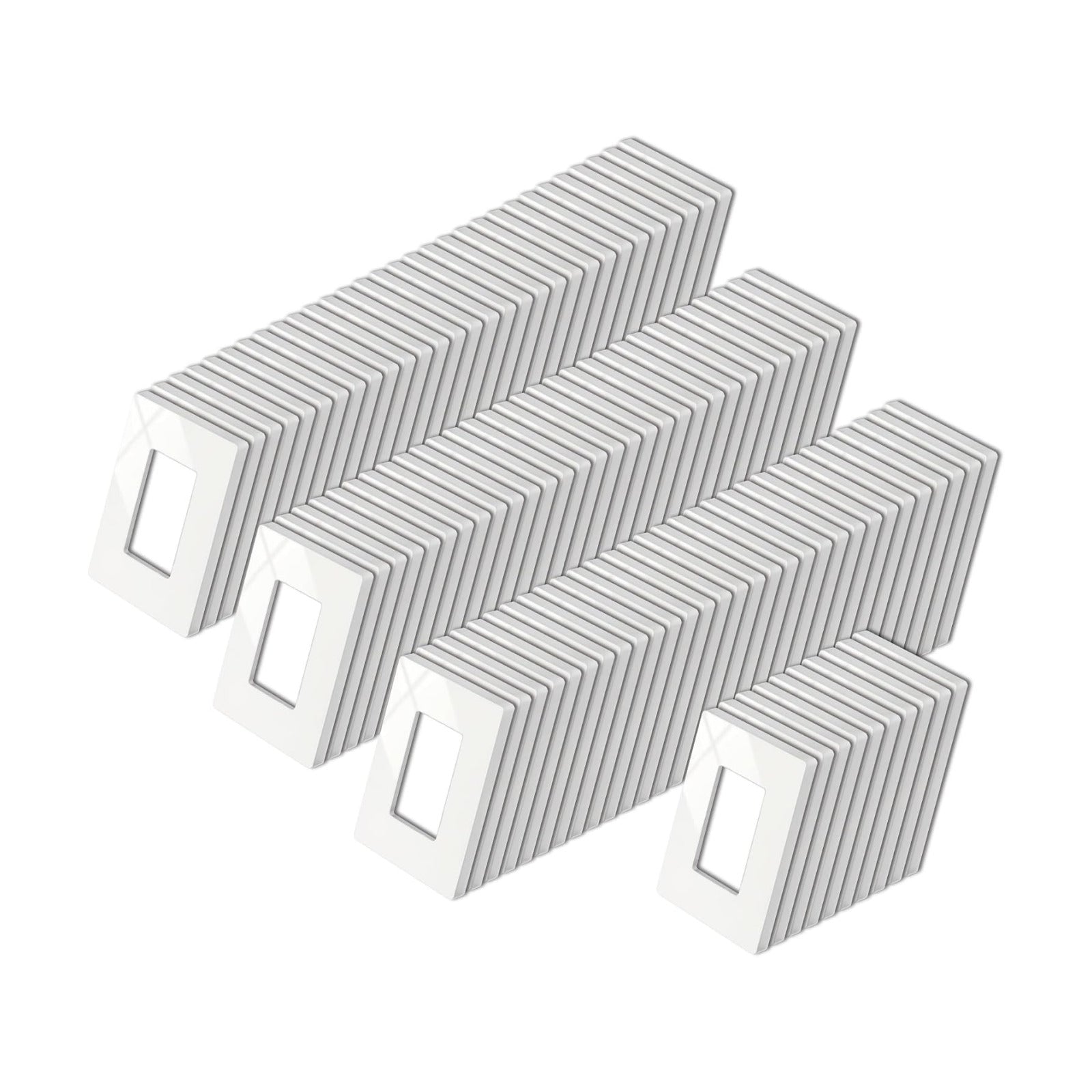 100 Pack BESTTEN 1-Gang Screwless Wall Plate, Decorator Outlet Cover, USWP4 Glossy White, Faceplate for Light Switch