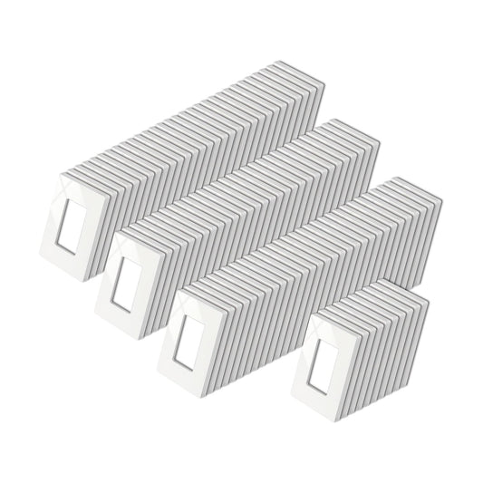 100 Pack BESTTEN 1-Gang Screwless Wall Plate, Decorator Outlet Cover, USWP4 Glossy White, Faceplate for Light Switch