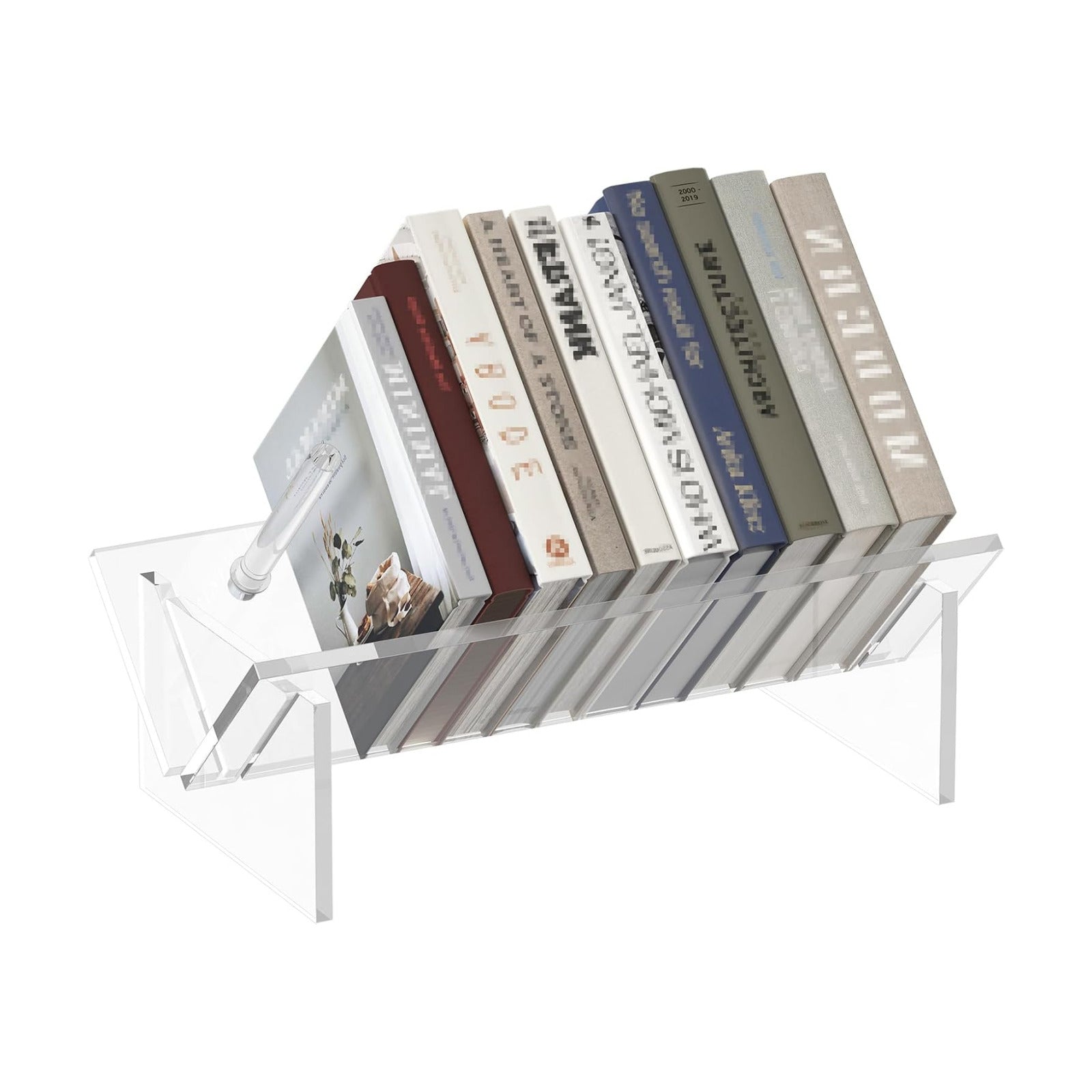 Sumerflos Acrylic Desktop Bookcase, Book Storage Organizer Bookshelves, Clear Mordern Tabletop Storage Rack for Office