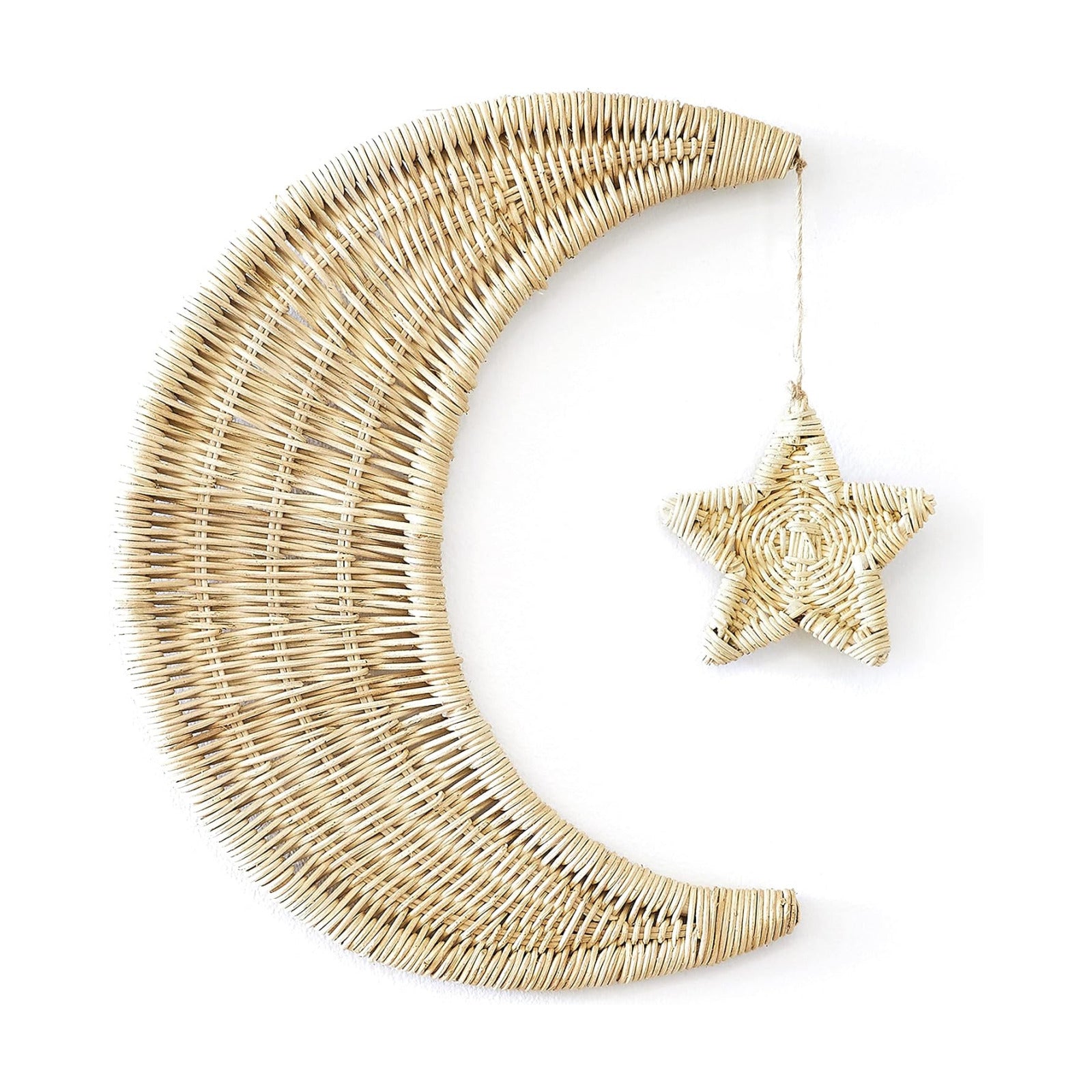 Handmade Rattan Moon Wall Decor / Natural