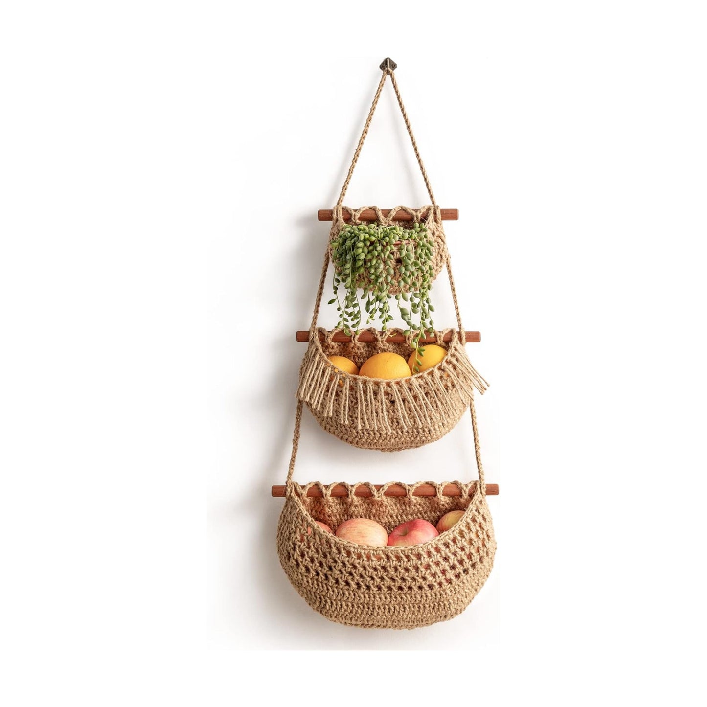 Handmade Woven Wall Hanging Baskets for Organizing / Jute
