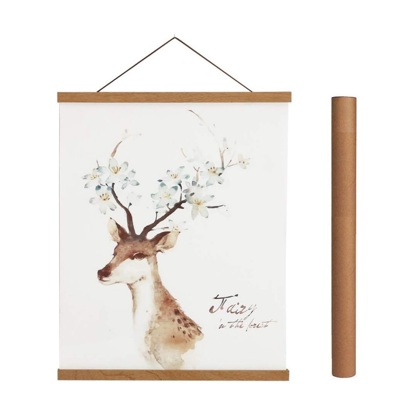 Artmag Magnetic Poster Hanger Frame, 47x36 47x30 47x60 Light Wood Wooden Magnet Canvas Artwork Print Dowel Poster