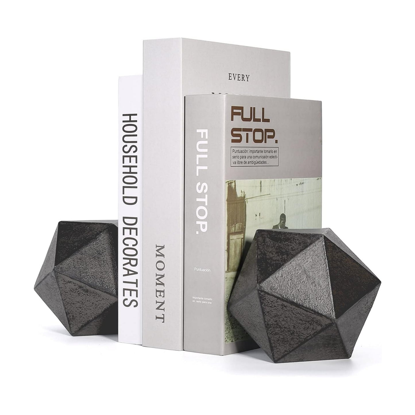 Modern Cast Iron Bookends / Black