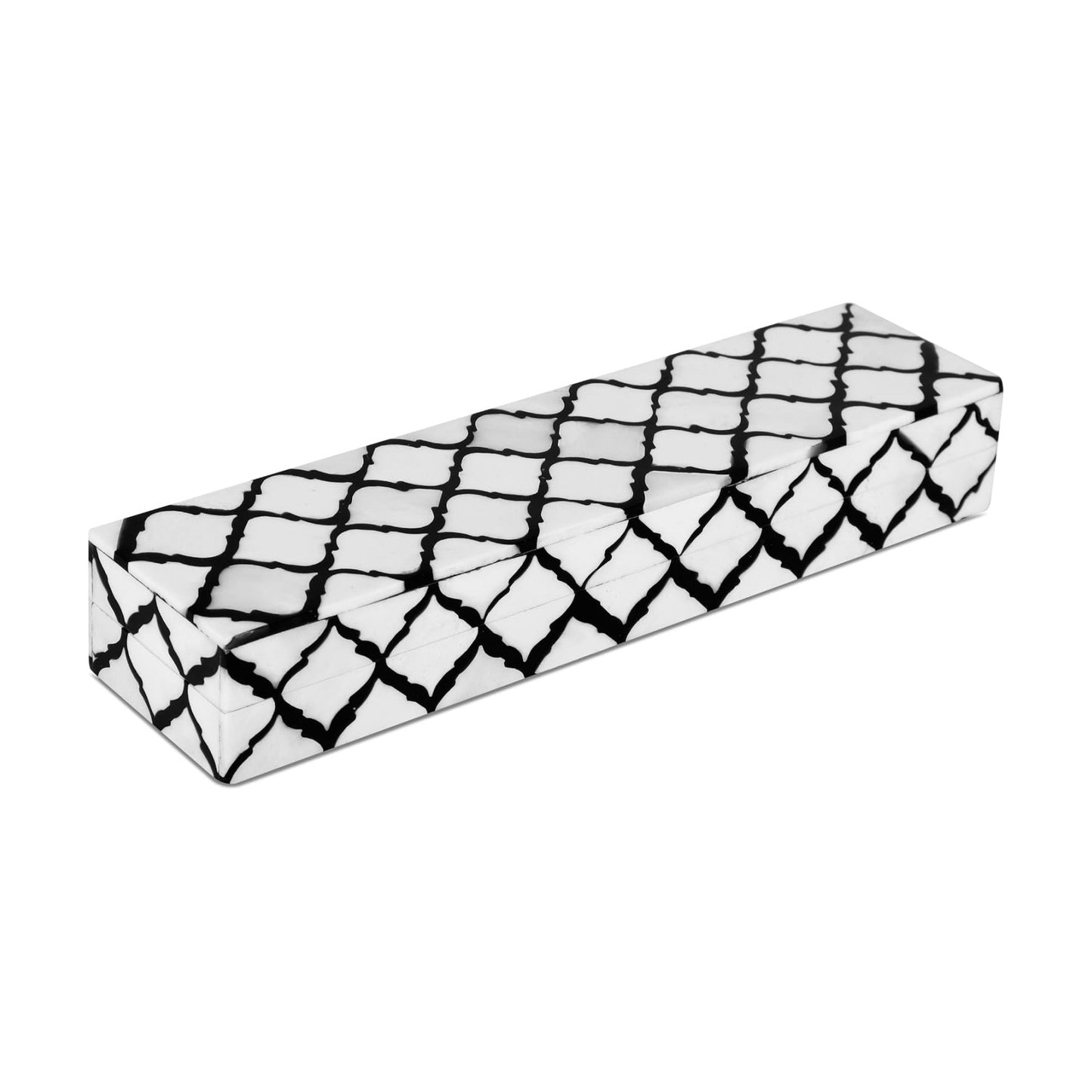 Moroccan Remote Control Holder Box / MUMTAZ-B&W / 10 x 2.5 x 1.5