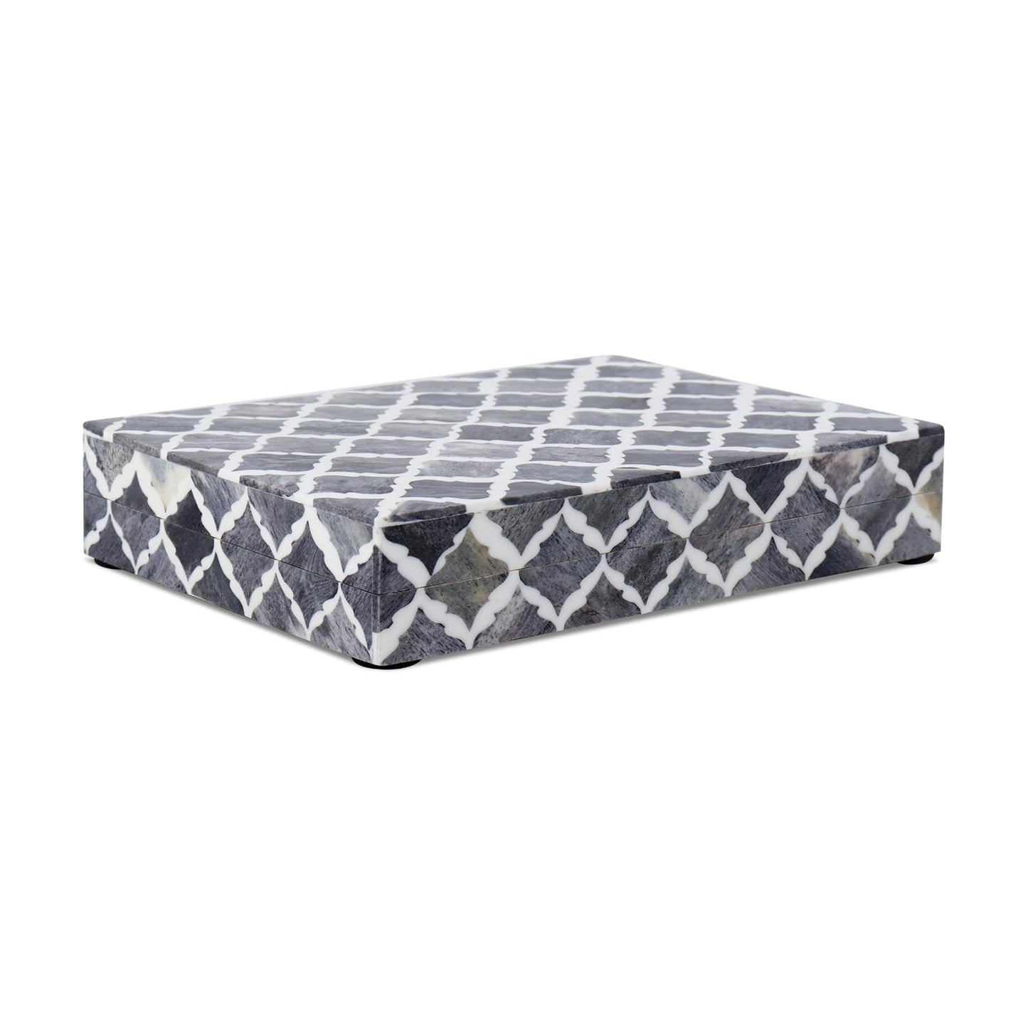Moroccan Photo Storage Box Organizer / MUMTAZ-GREY / 6 x 8 x 1.5