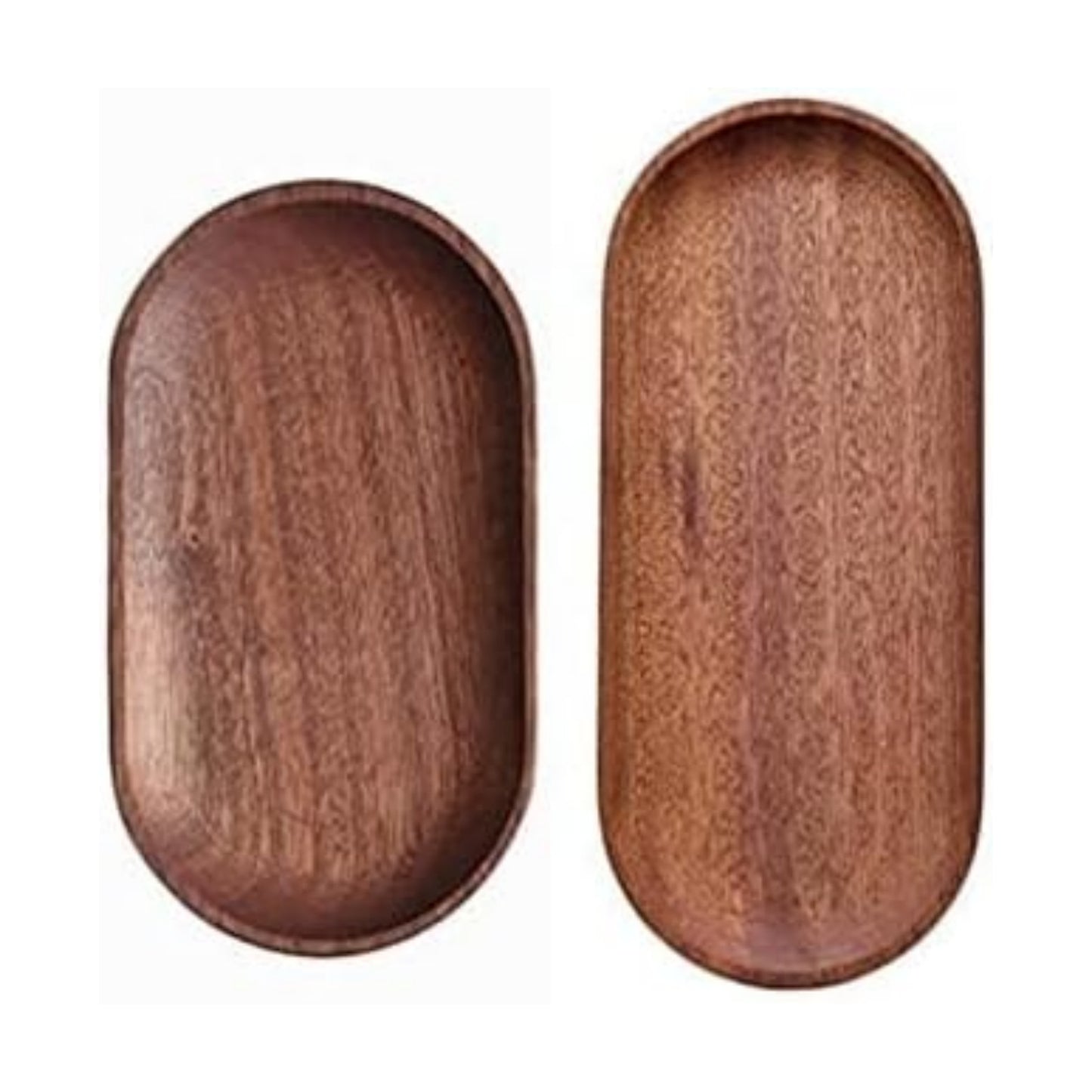 Oval Wood Dessert Cup Tray / Natural / Set of 2